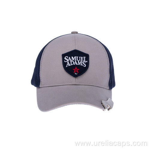 Applique EMB mesh cap with bottle opener